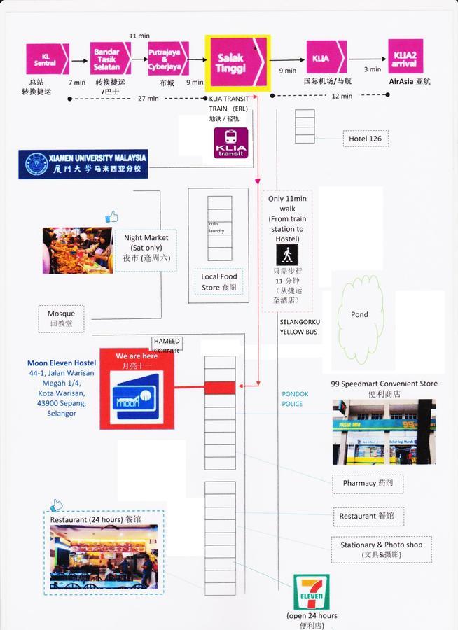 문 일레븐 호스텔 니어 Klia&Klia2 세팡 외부 사진